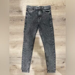 Topshop Jamie Black Denim Straight Leg Jeans